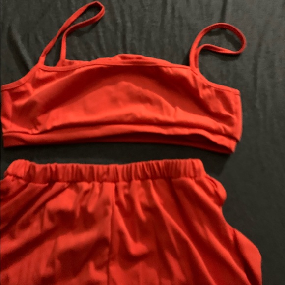 Orange bandeau top bikini shorts combo - Picture 4 of 6